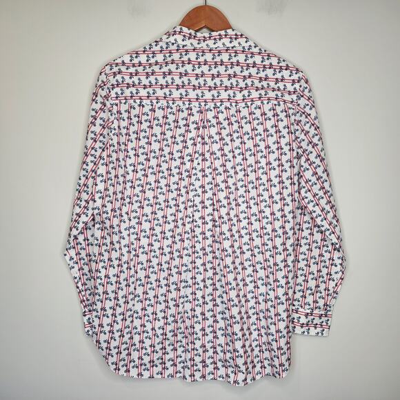 Grayson The Hero Button Up Shirt Bicycle Print Women's Small 02 White - Picture 7 of 9